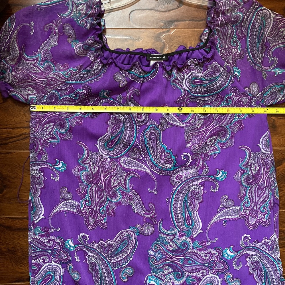 Beautiful paisley off the shoulder dress in size L - Picture 8 of 13